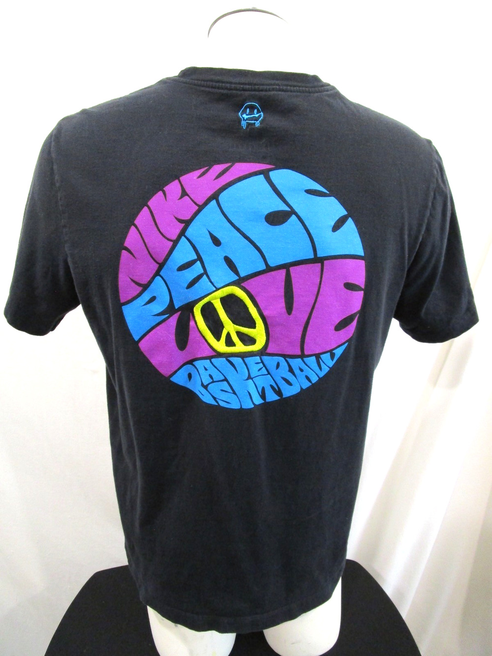 Nike Y2K Peace Love Basketball Psychedelic Black T Shirt Men Sz L